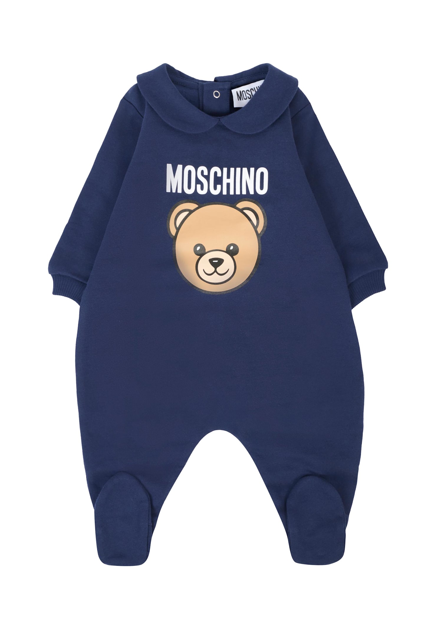Moschino Blue Baby Set For Baby Boy With Teddy Bear In Blue