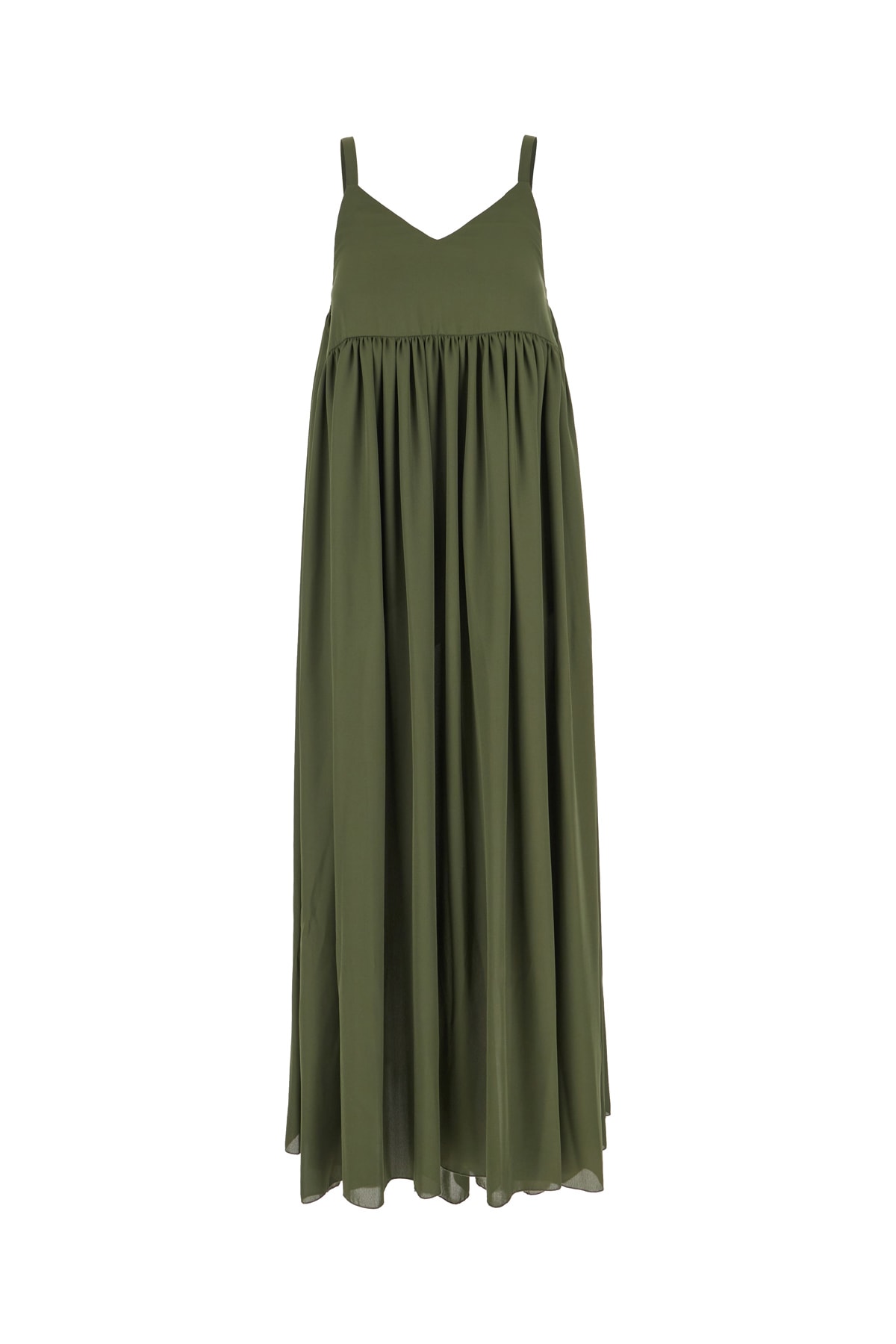 Military Green Polyester Dress