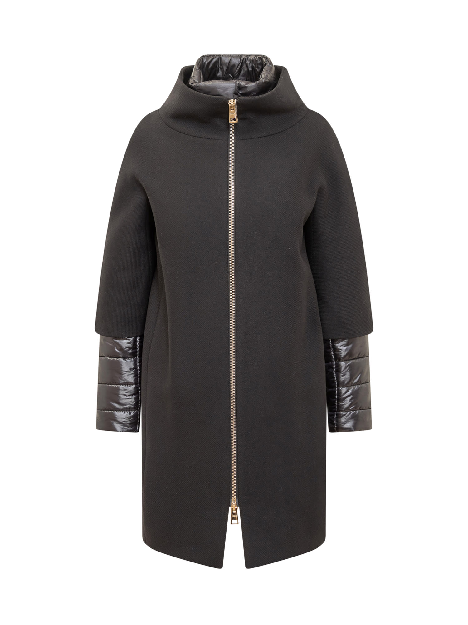 Shop Herno Eco Coat In Nero