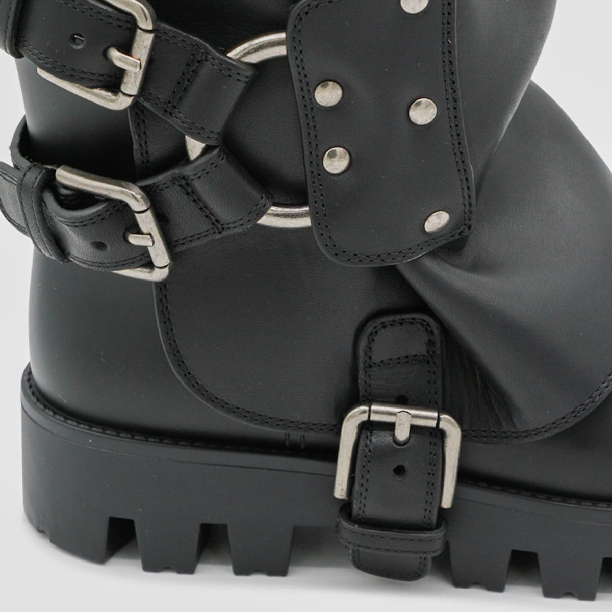 Dolce & Gabbana Rubber And Leather High Boots In Black