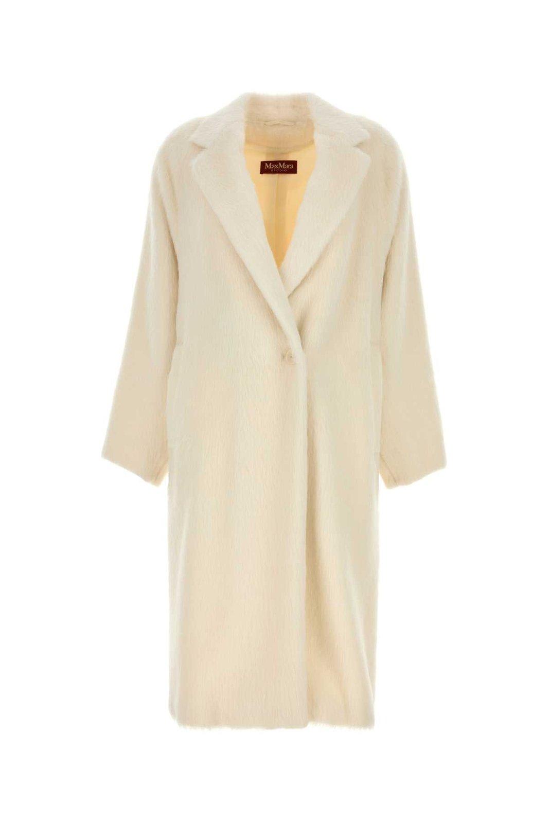 Shop Max Mara Single-breasted Long-sleeved Coat  Studio