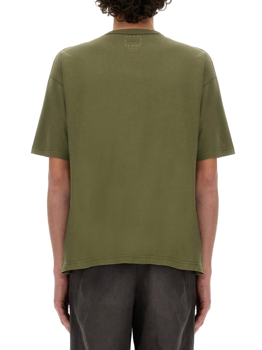 Shop Visvim Cotton And Silk T-shirt In Green