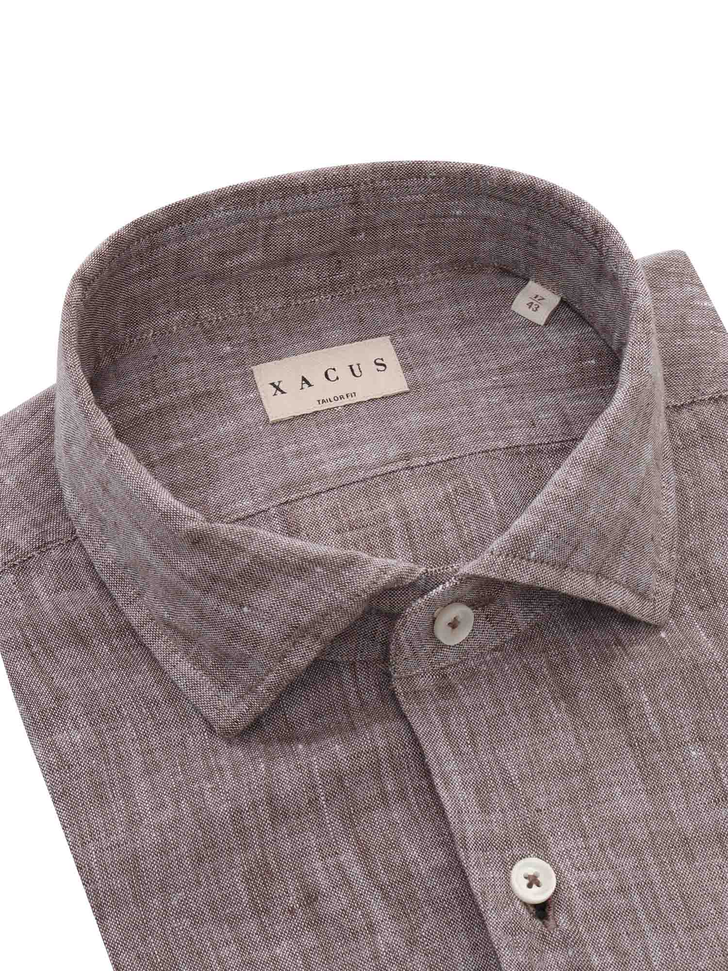 Shop Xacus Brown Linen Shirt