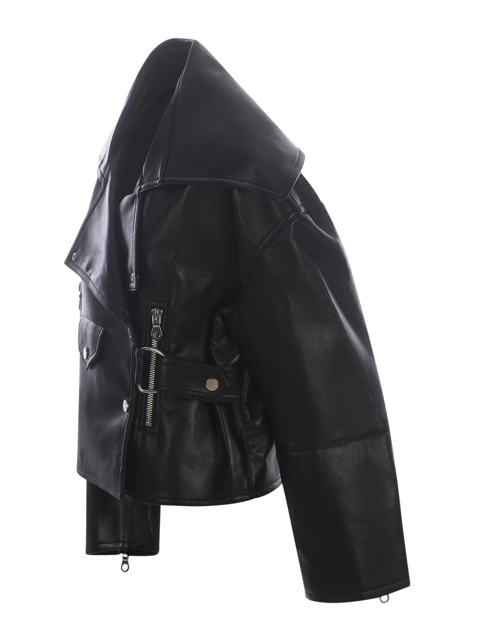 Shop Nanushka Jacket  Ado Made Of Regenerated Leather In Nero