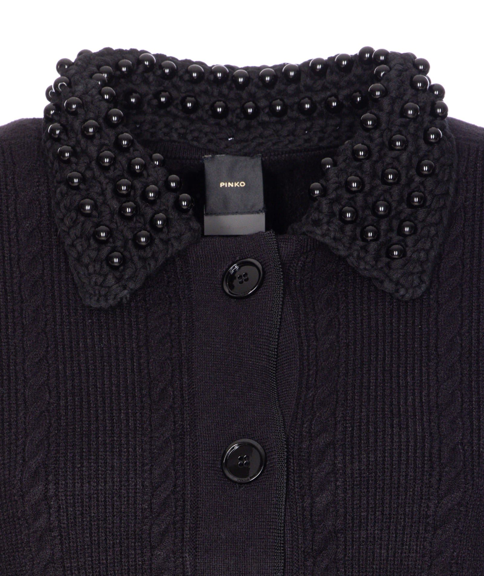 Pinko Black Masquerade Jacket With Pockets In Black