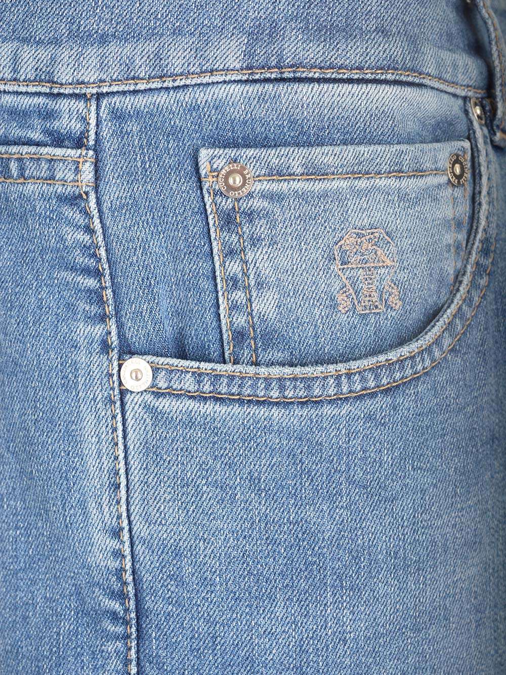 Shop Brunello Cucinelli Light Blue Jeans In Denim