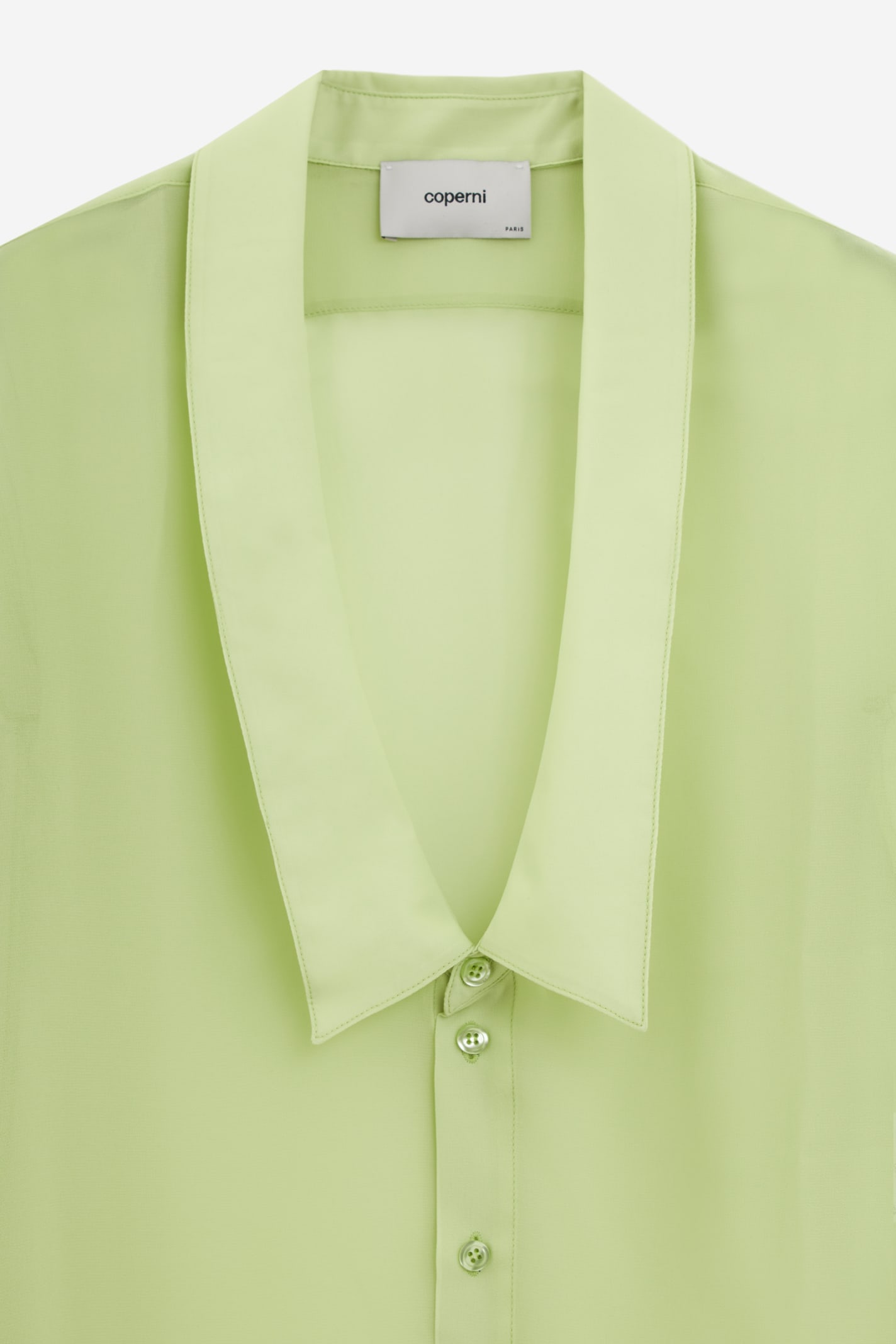Shop Coperni Open Collar Shirt Shirt In Lime