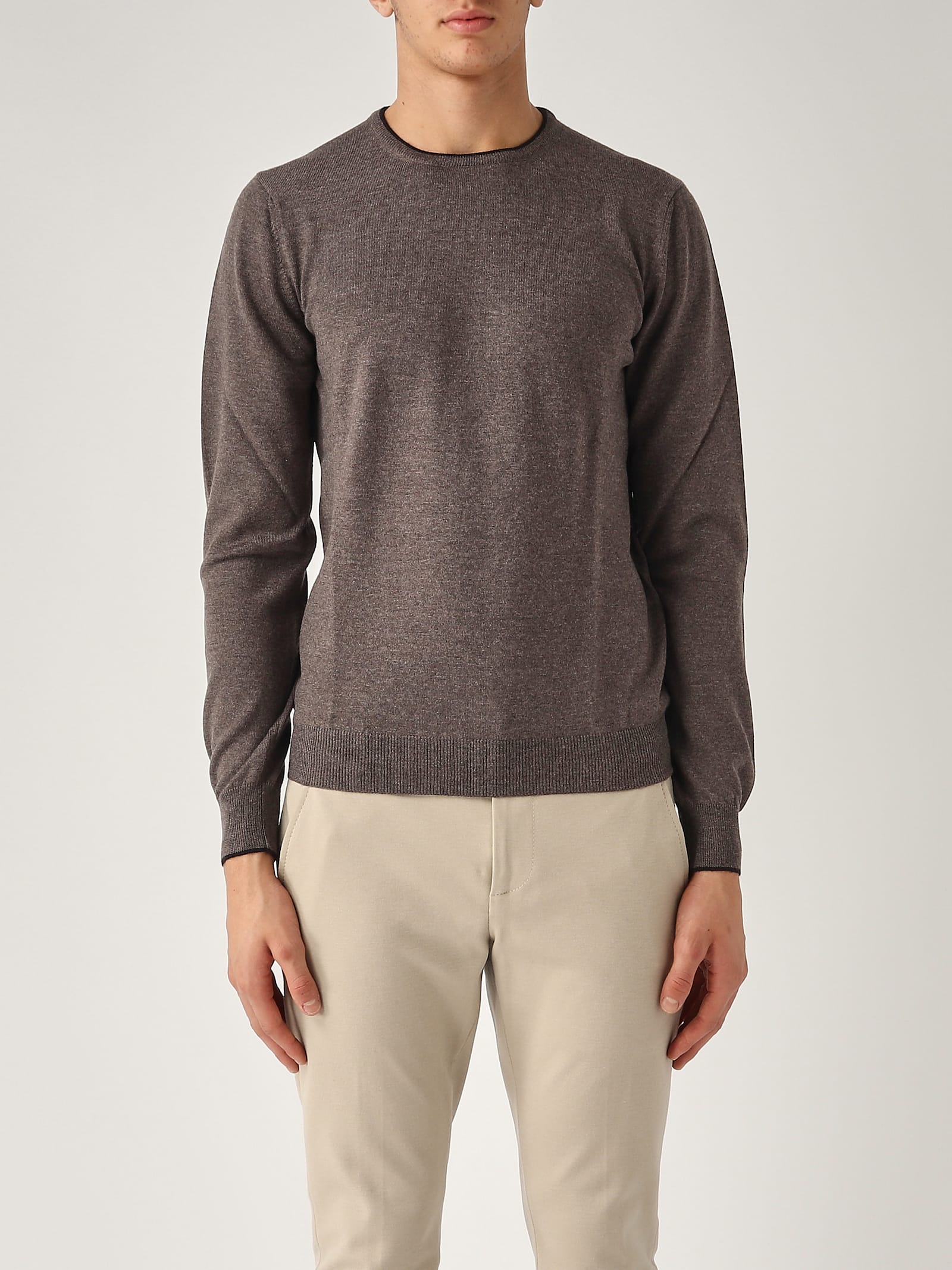 Girocollo Con Toppe Alcantara Sweater