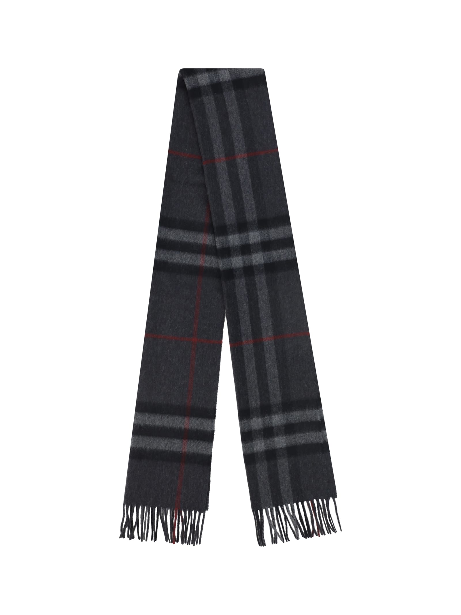 Shop Burberry Scarf In Charcoal