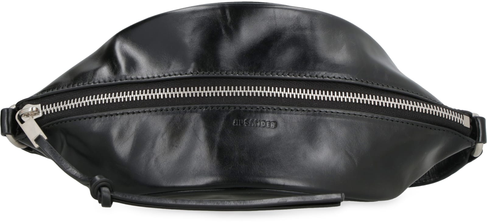 Shop Jil Sander Leather Crossbody Bag In Black