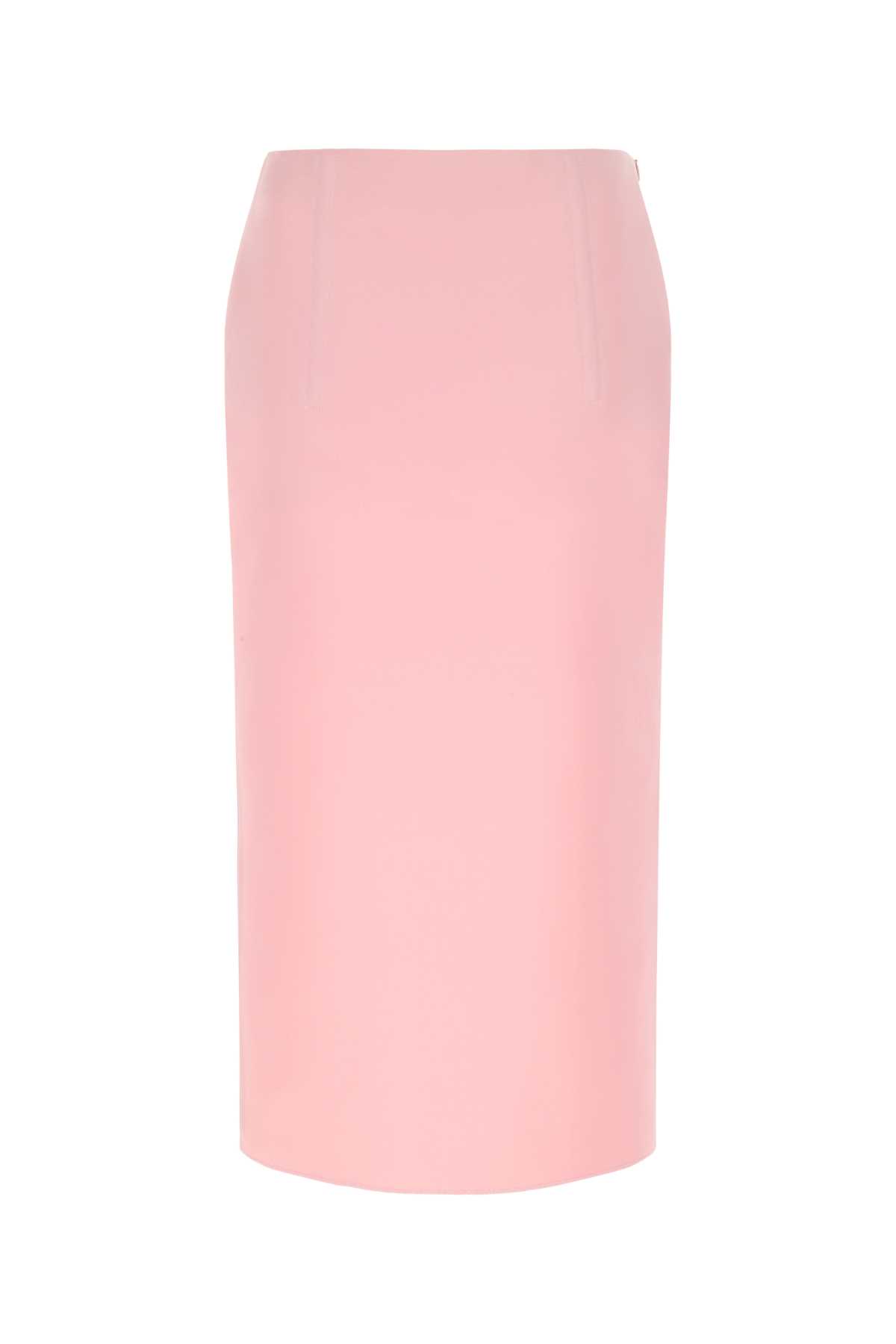 Shop Prada Pink Satin Skirt In F0442