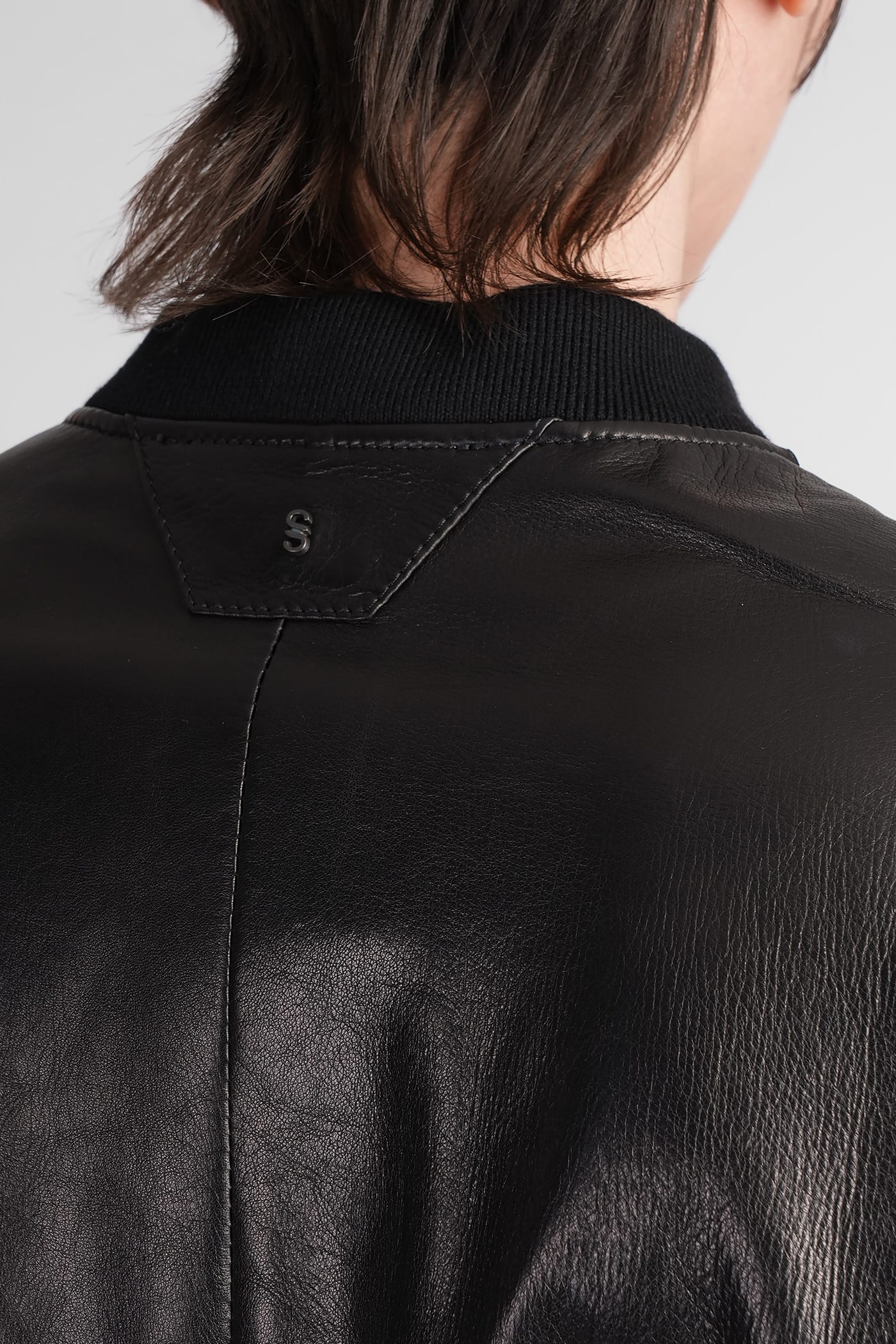 Salvatore Santoro Bomber Jacket In Black Leather In Black