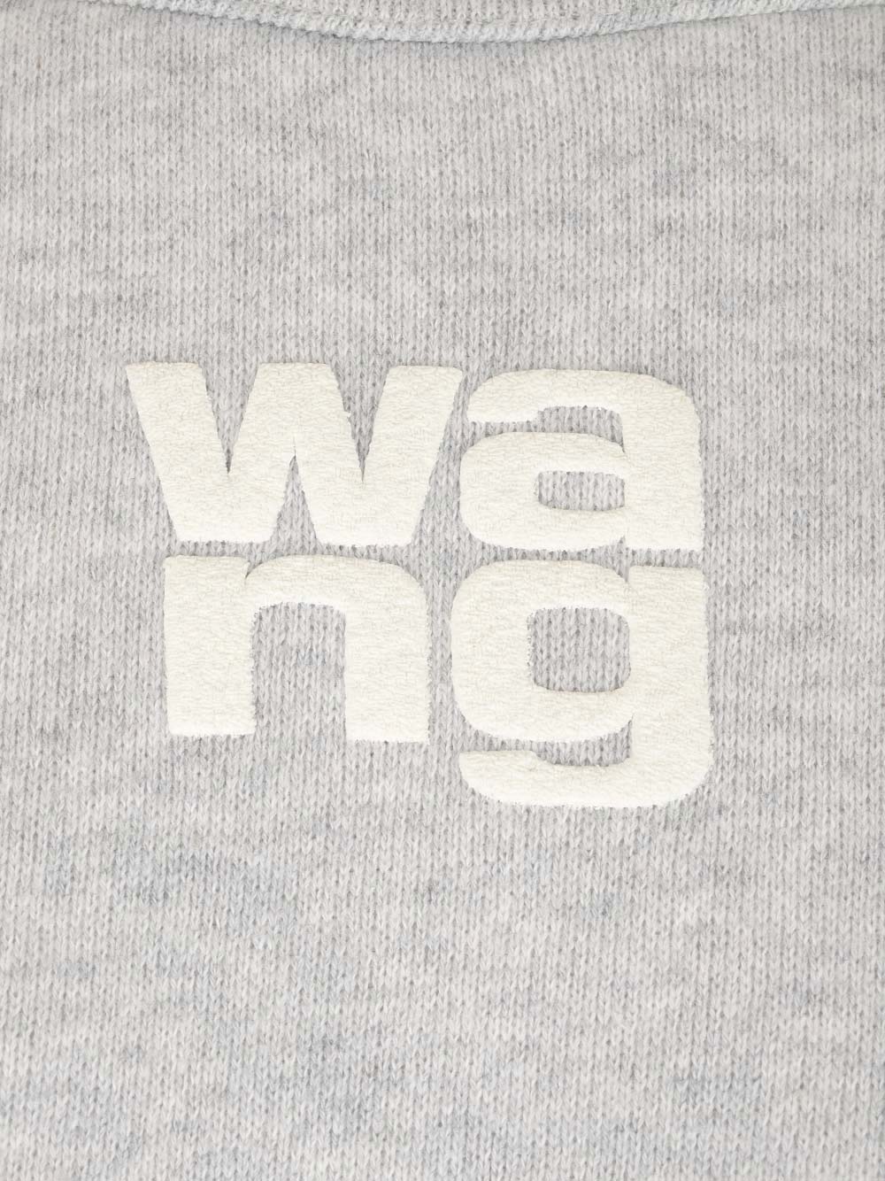 Shop Alexander Wang Sweatshirt With Toweling Logo In Grigio