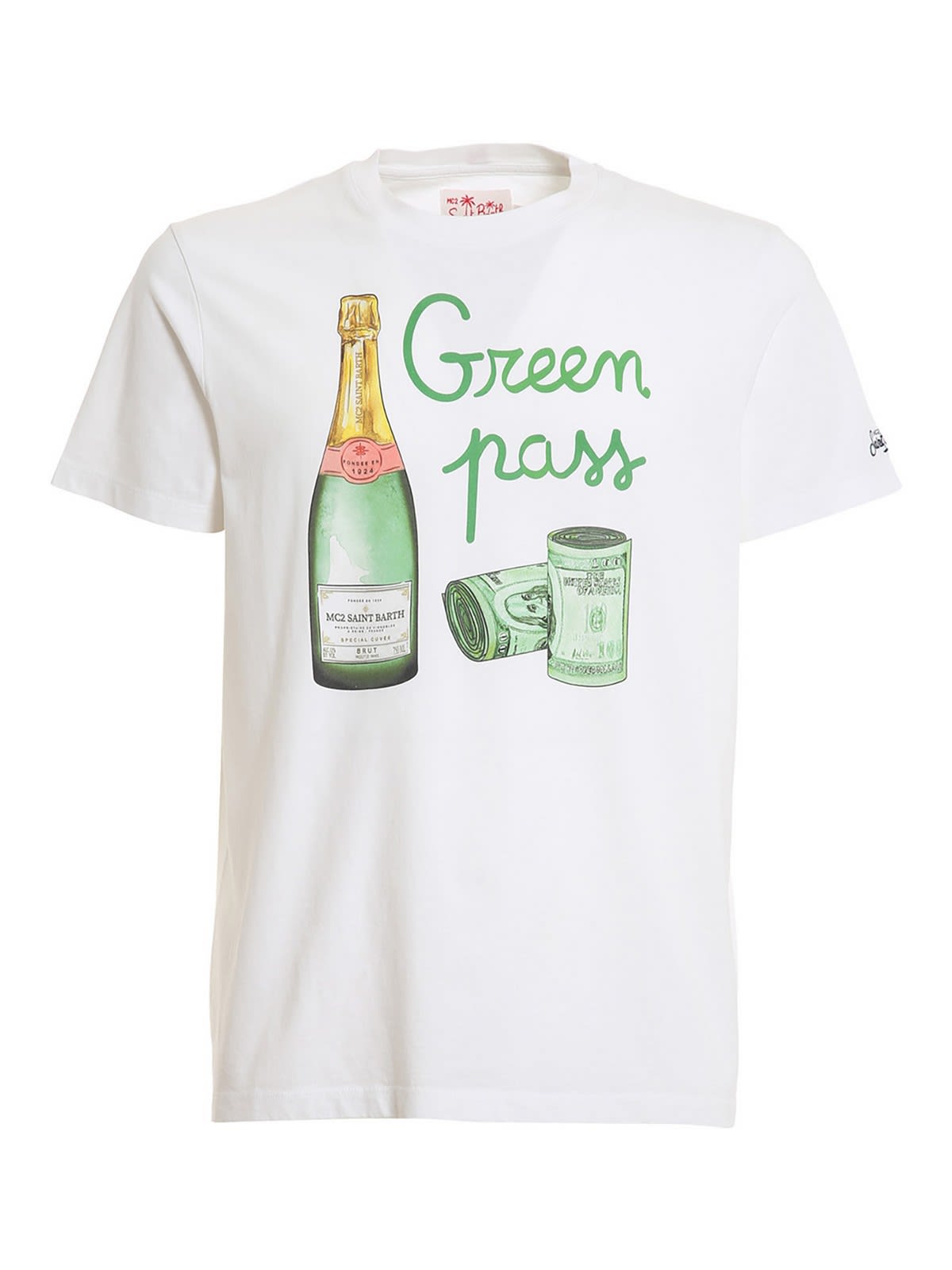 Mc2 Saint Barth T-shirt Green Pass Bianca Tshirtman02834b In White ...