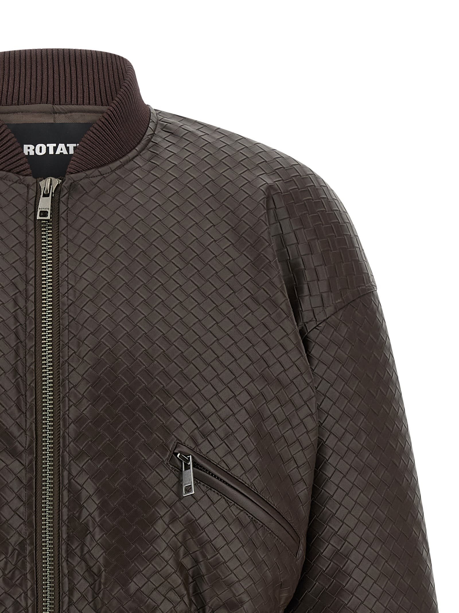 Rotate Birger Christensen Puffer Bomber Jacket In Brown