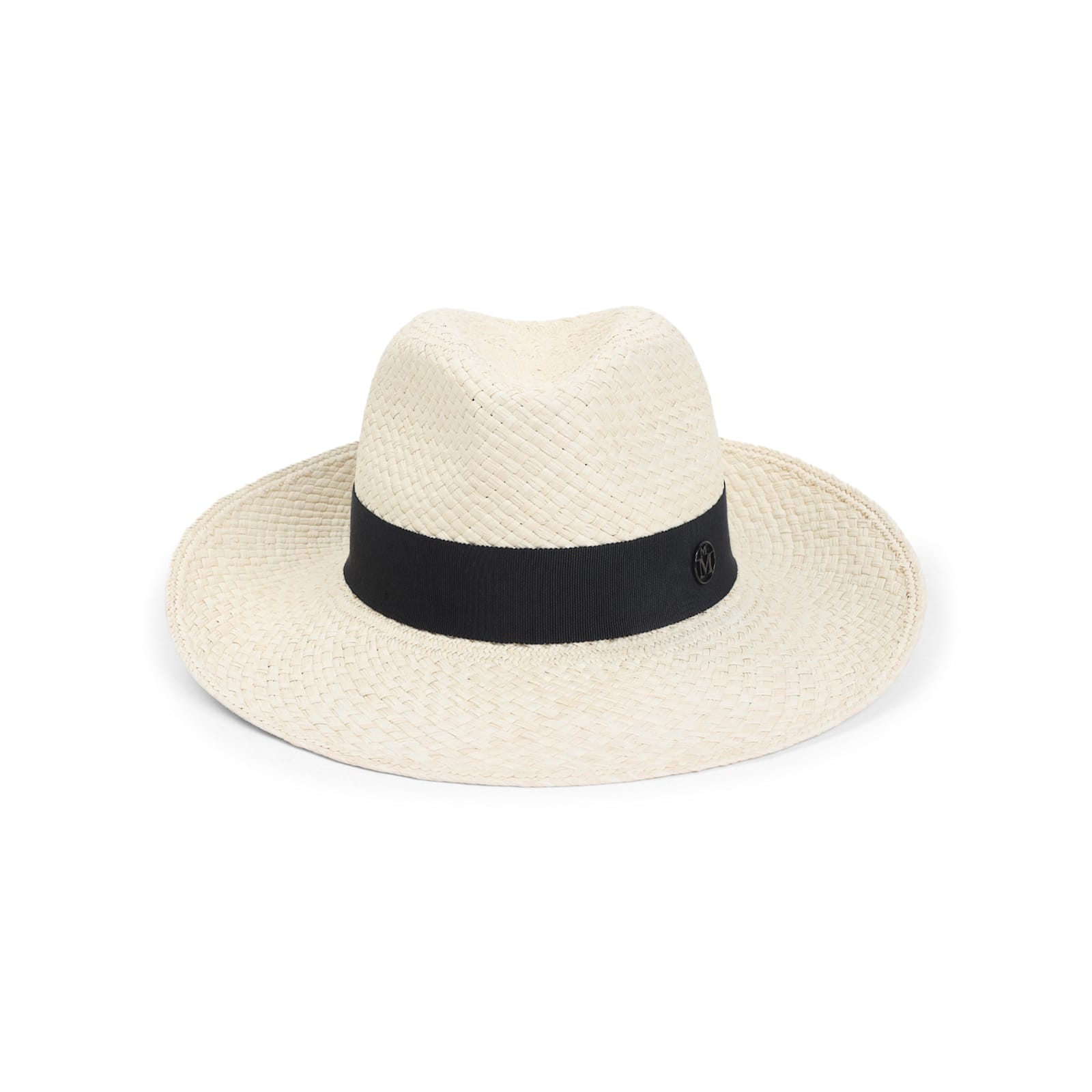 Maison Michel Eric Ribbon On Brisa Wide Brim Hat In White