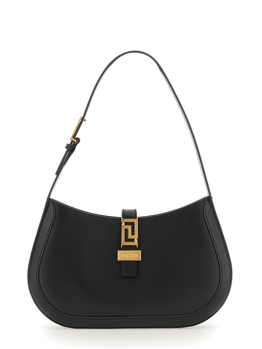 Shop Versace Goddess Greek Hobo Bag In Black