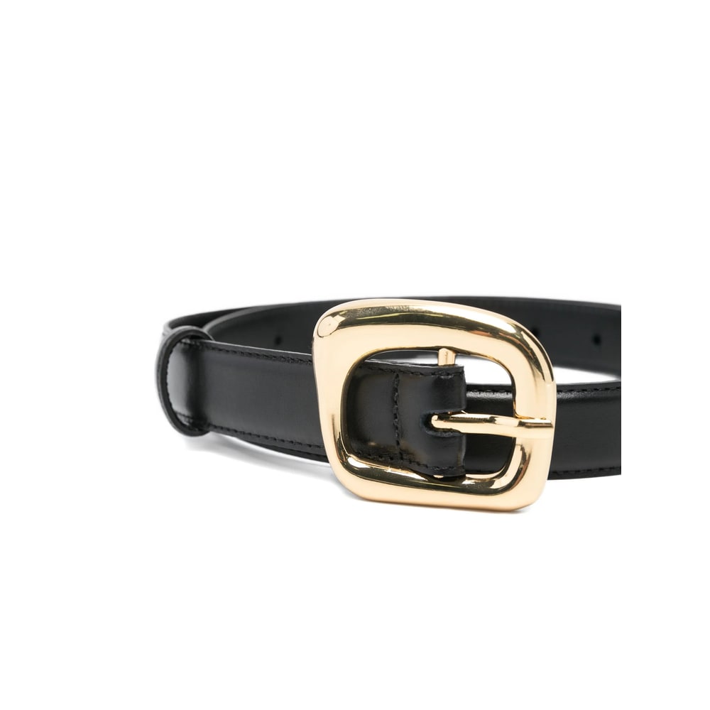 Frame Leather Belt In Black