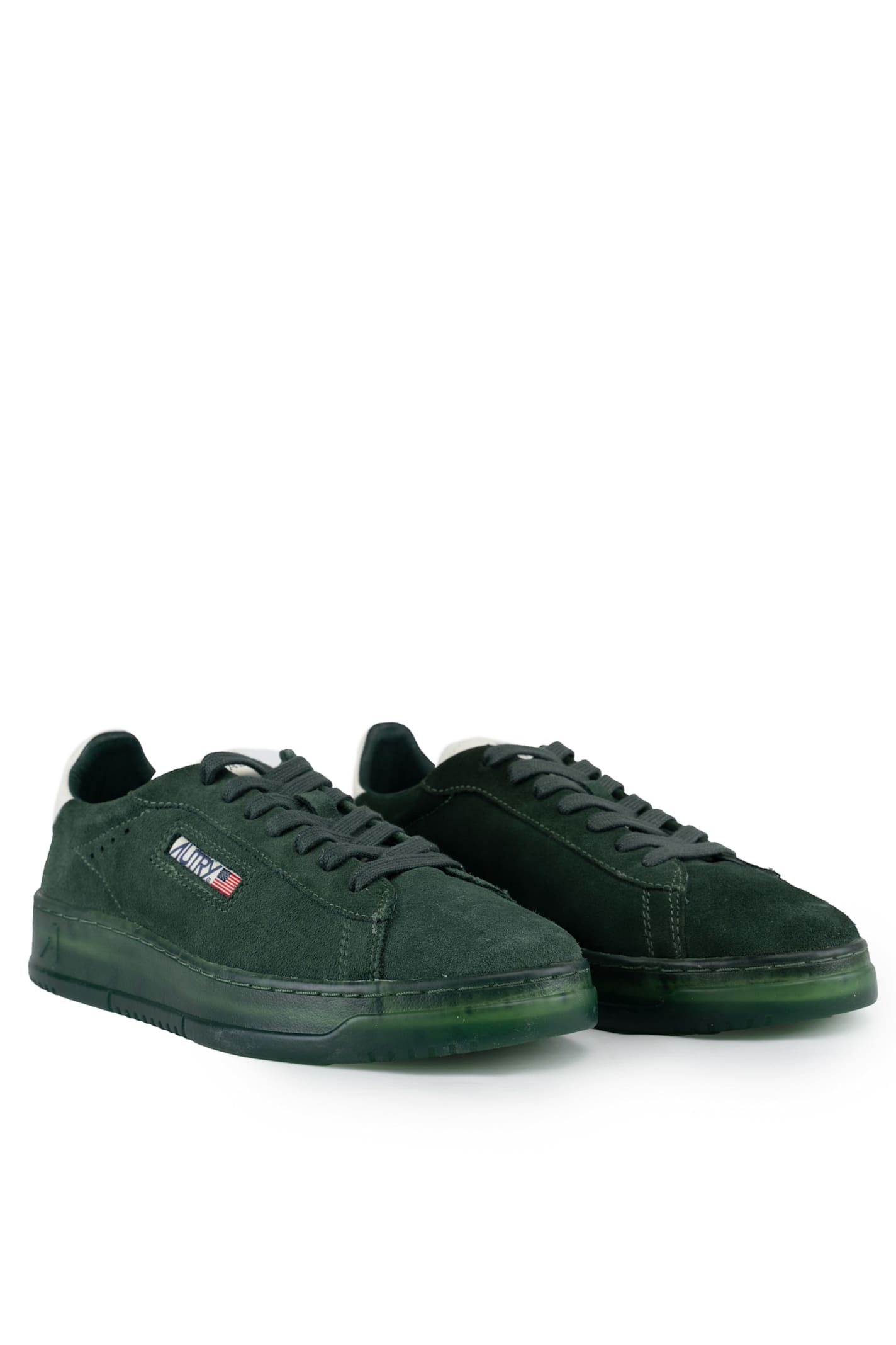 Autry Dallas Low Sneakers In Suede In Suede/leat Bottle/marsh