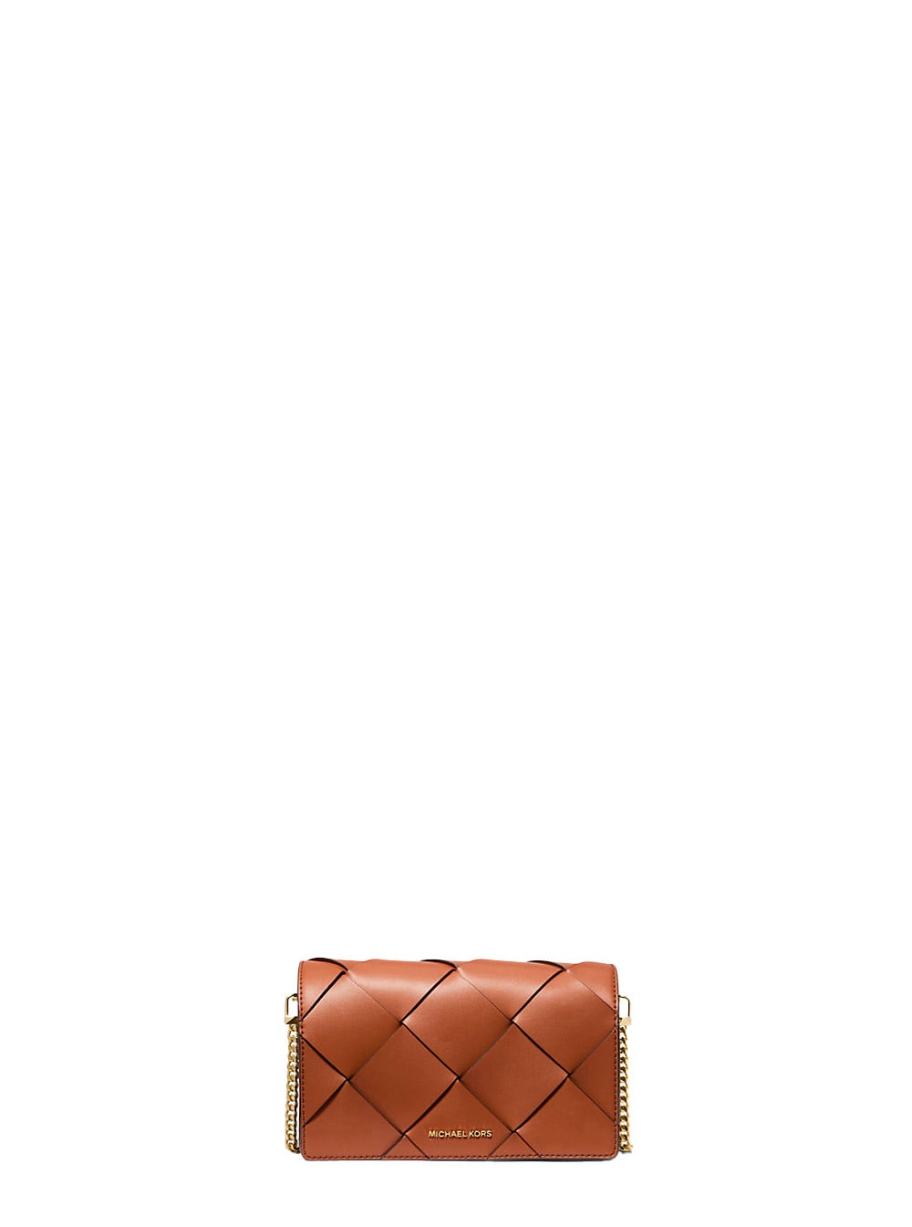 Michael Michael Kors Jet Set Brown Medium Crossbody Bag With Chain-link Shoulder Strap And Logo Lettering Plaque On The F