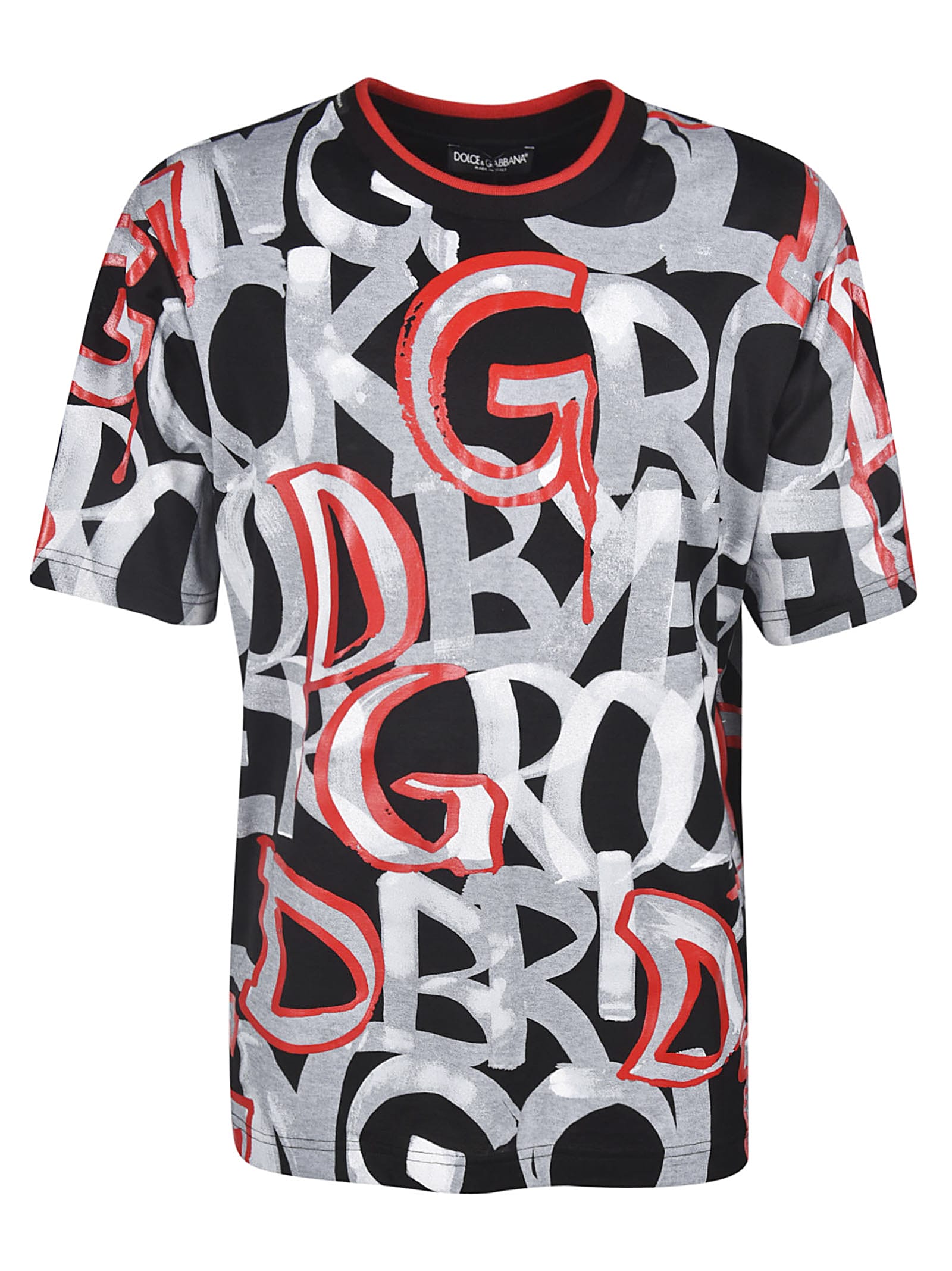 Dolce & Gabbana Dolce & Gabbana Graffiti Logo T-shirt - Nero rosso ...