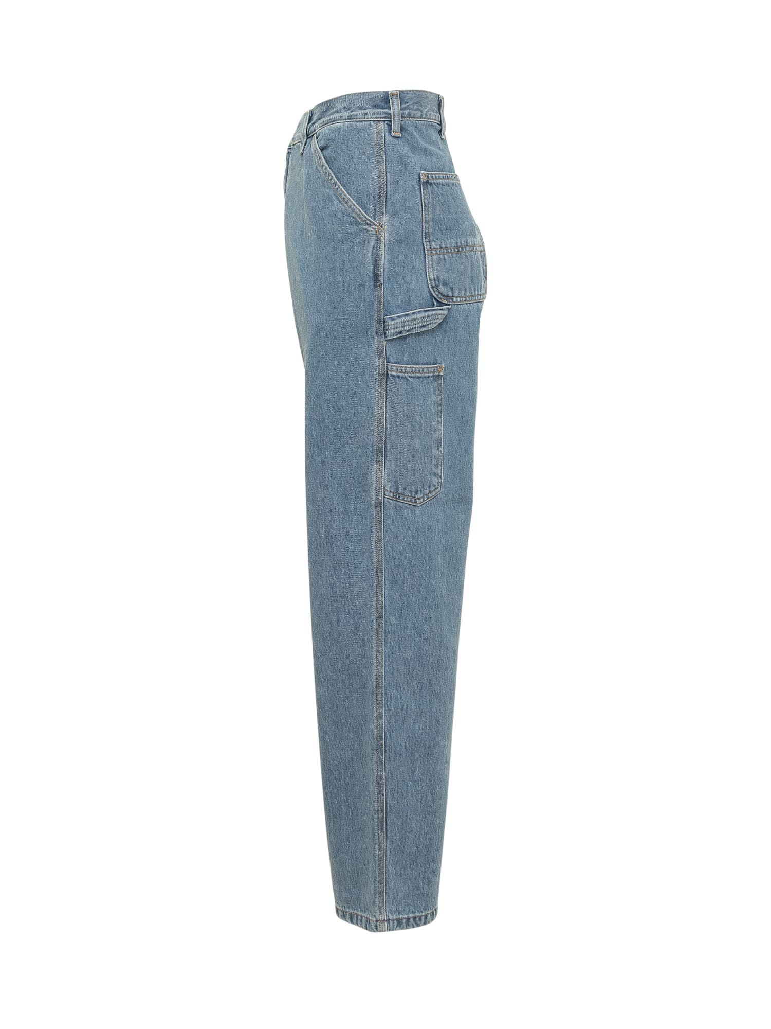 Shop Carhartt Wide Leg Jeans In Blue Stone