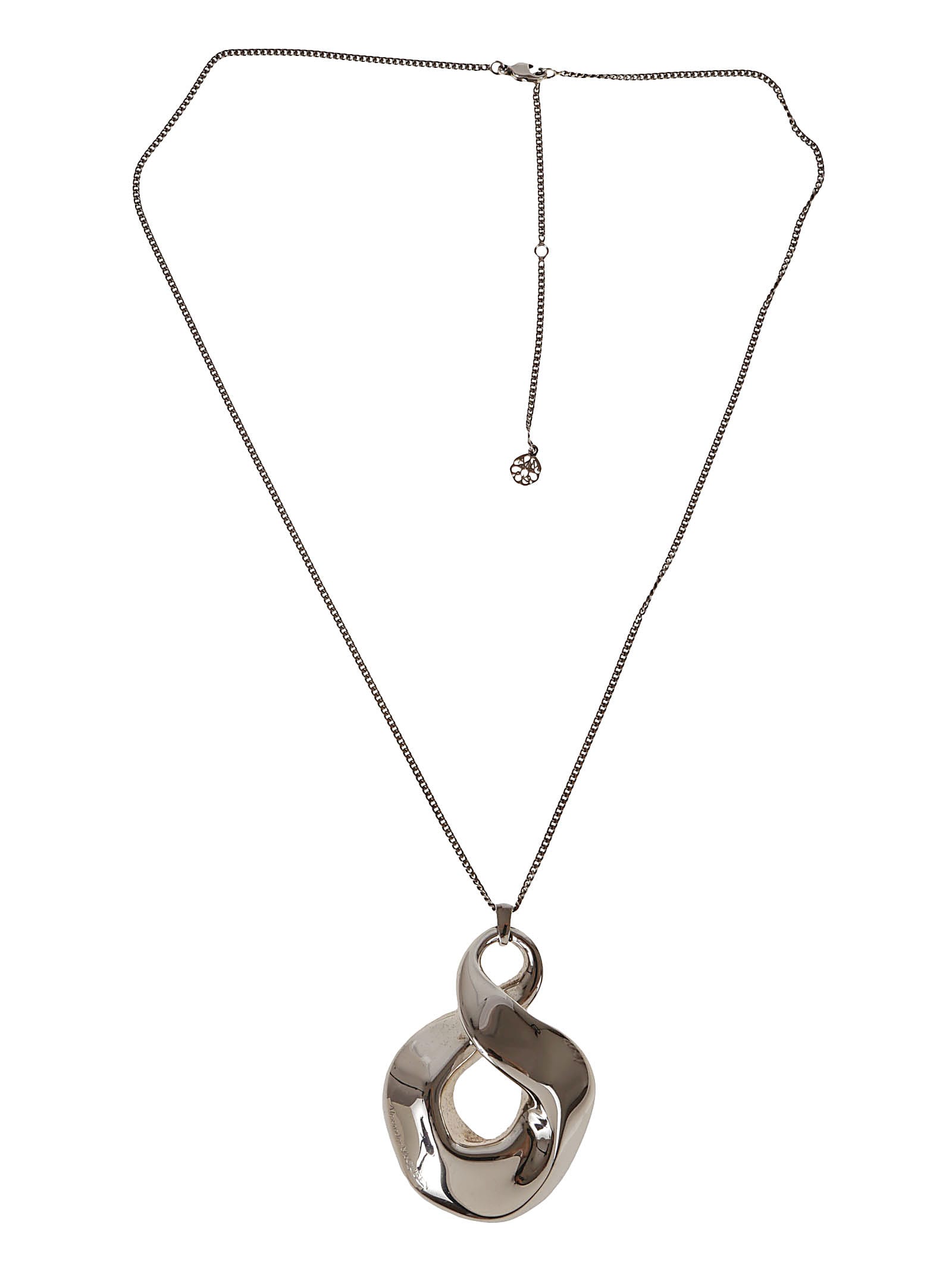 Shop Alexander Mcqueen Twisted Necklace In Argento