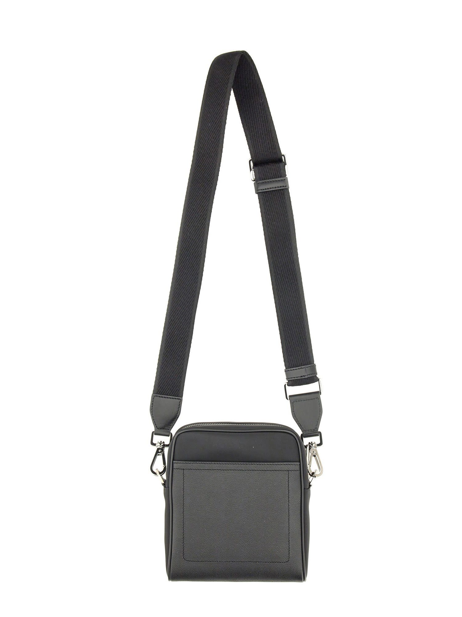 Dolce & Gabbana Logo-plaque Messenger Bag In Nero