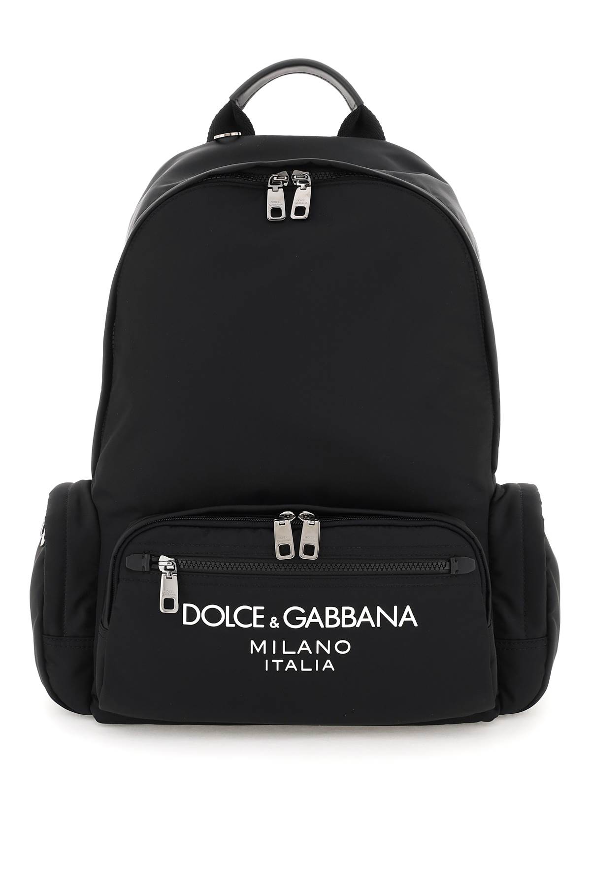 Shop Dolce & Gabbana Nylon Backpack With Logo In Nero/nero