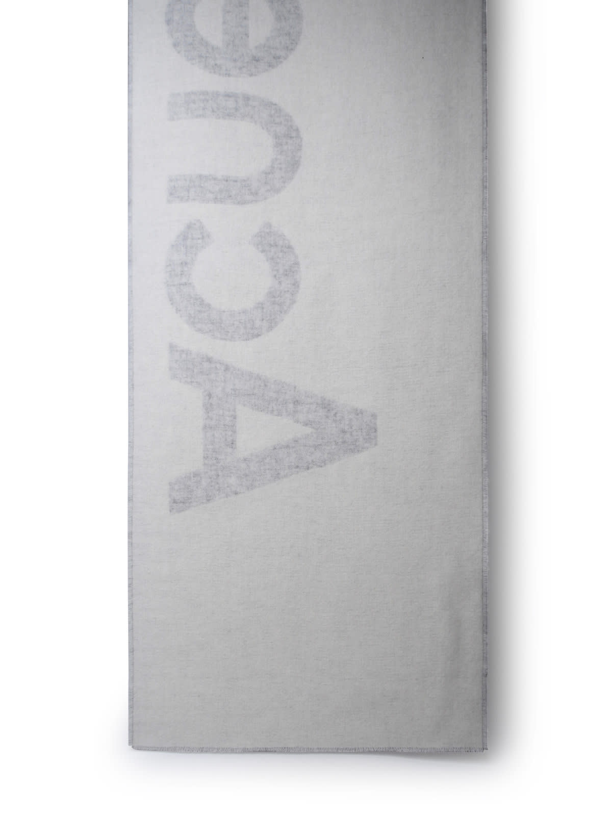 Shop Acne Studios Grey Wool Blend Scarf In White/light Grey