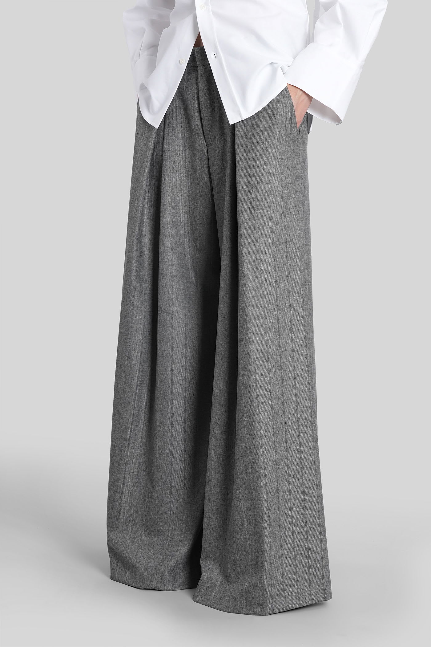 The Andamane Tara Pants In Grey Polyester In Gray