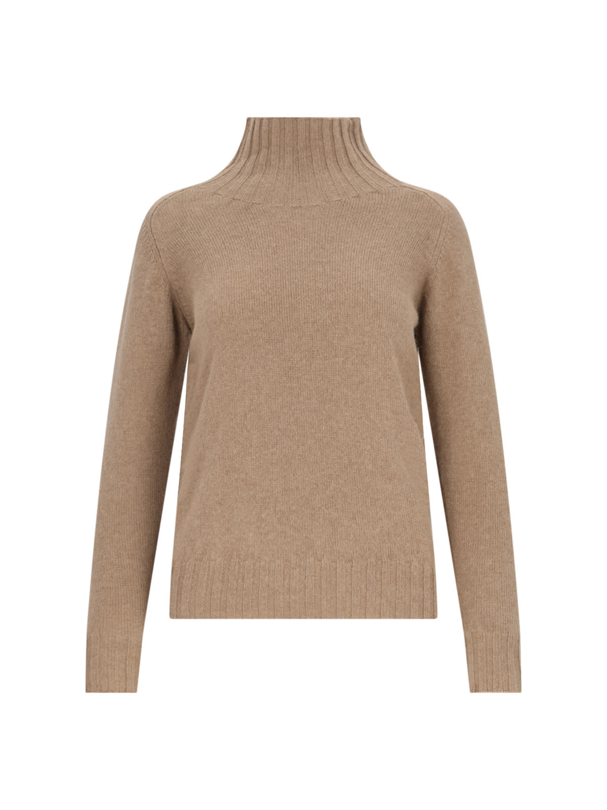 Shop Zanone High Neck Sweater In Brown