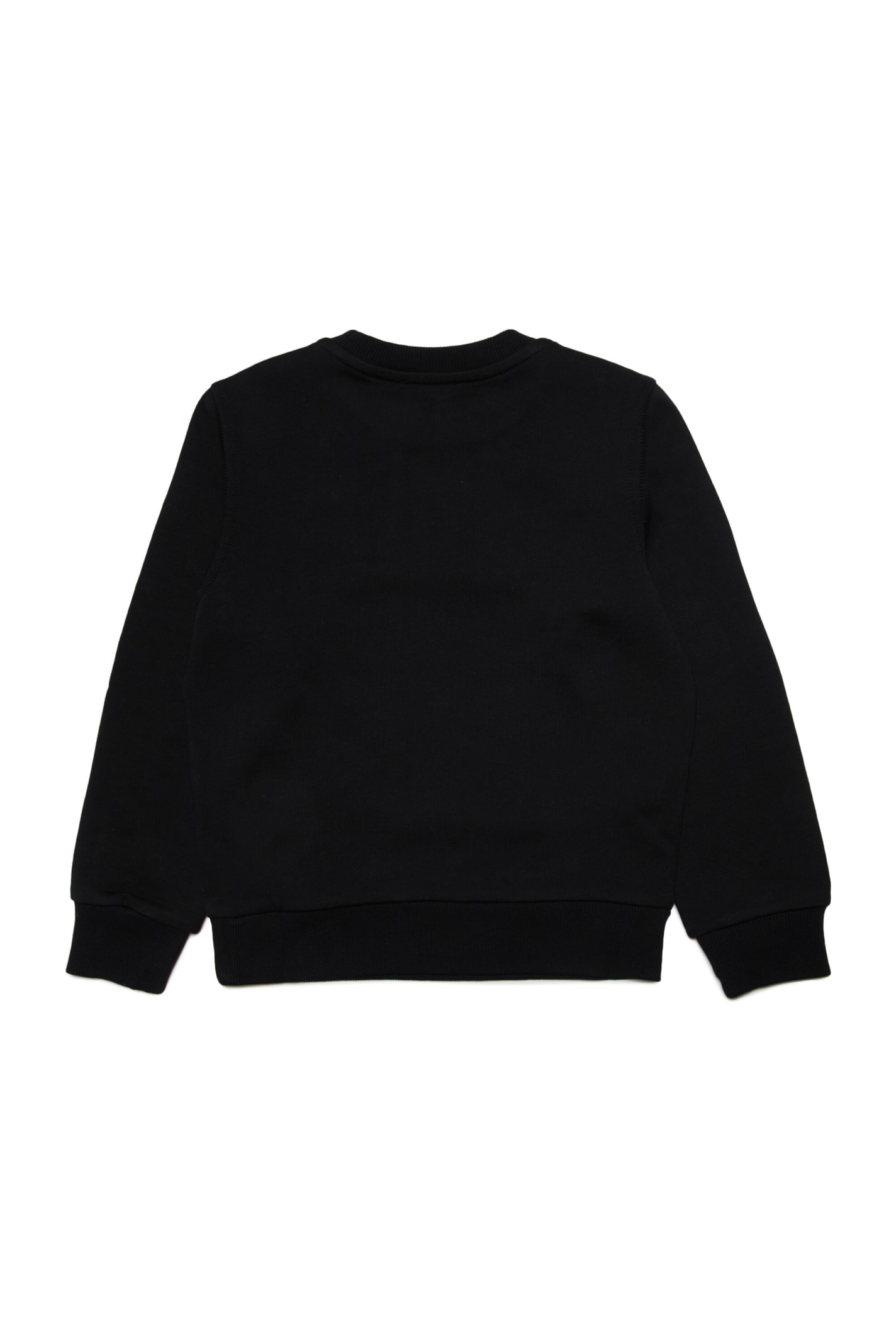 Shop Diesel Smacsdivstroyed Sweat-shirt  Crew-neck Sweatshirt With Logo Breaks In Black