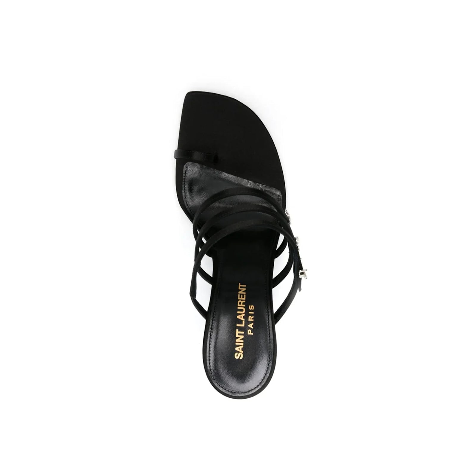 Shop Saint Laurent Jerry 95 Satin Sandals In Black