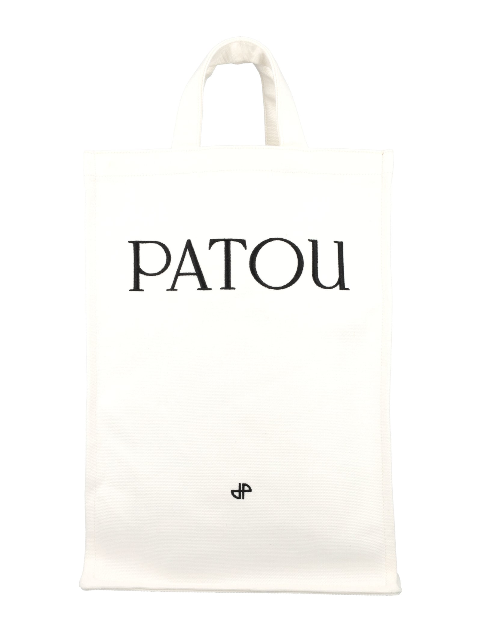 Patou Logo-print Vertical Tote Bag In White