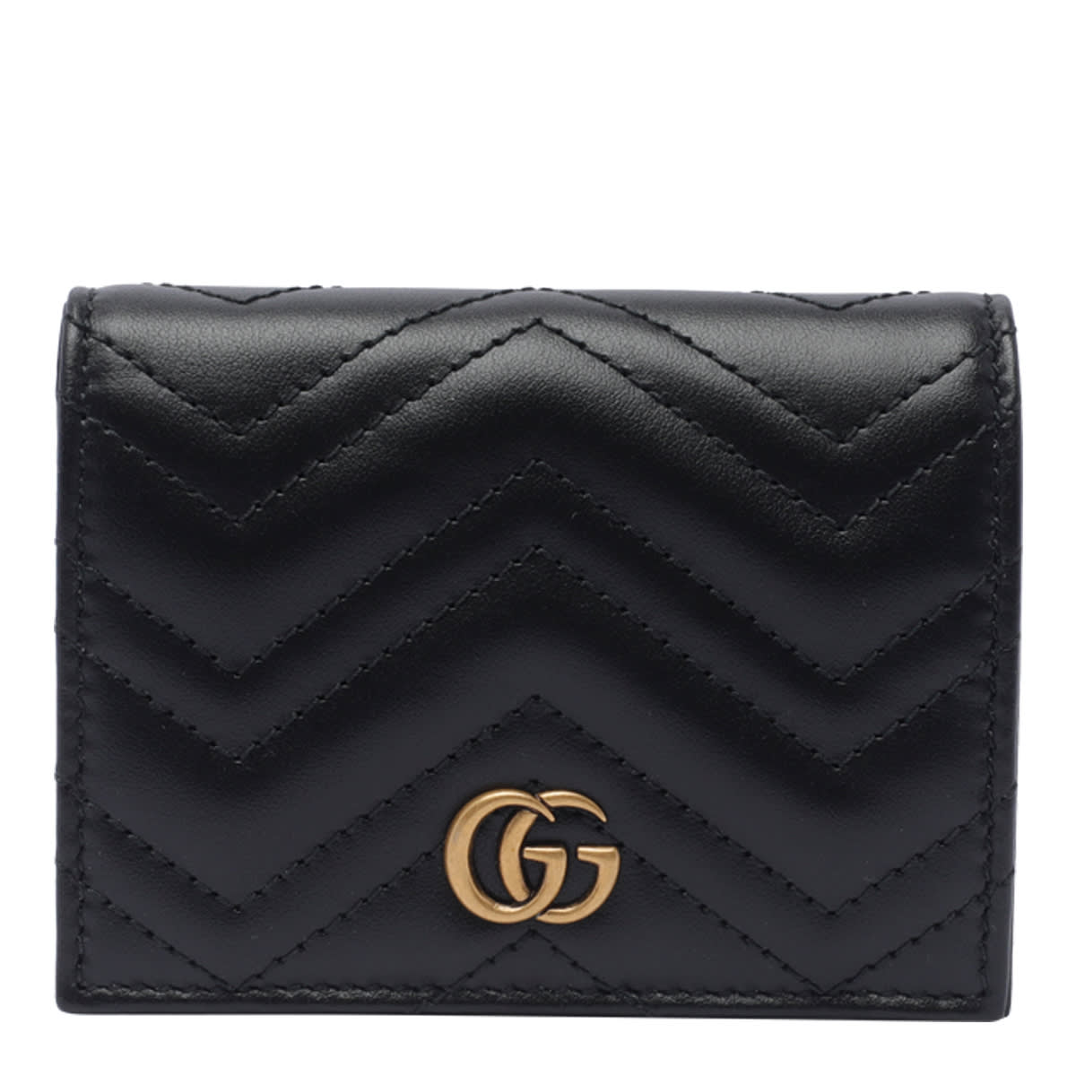 Gucci Small Gg Marmont Wallet In Black