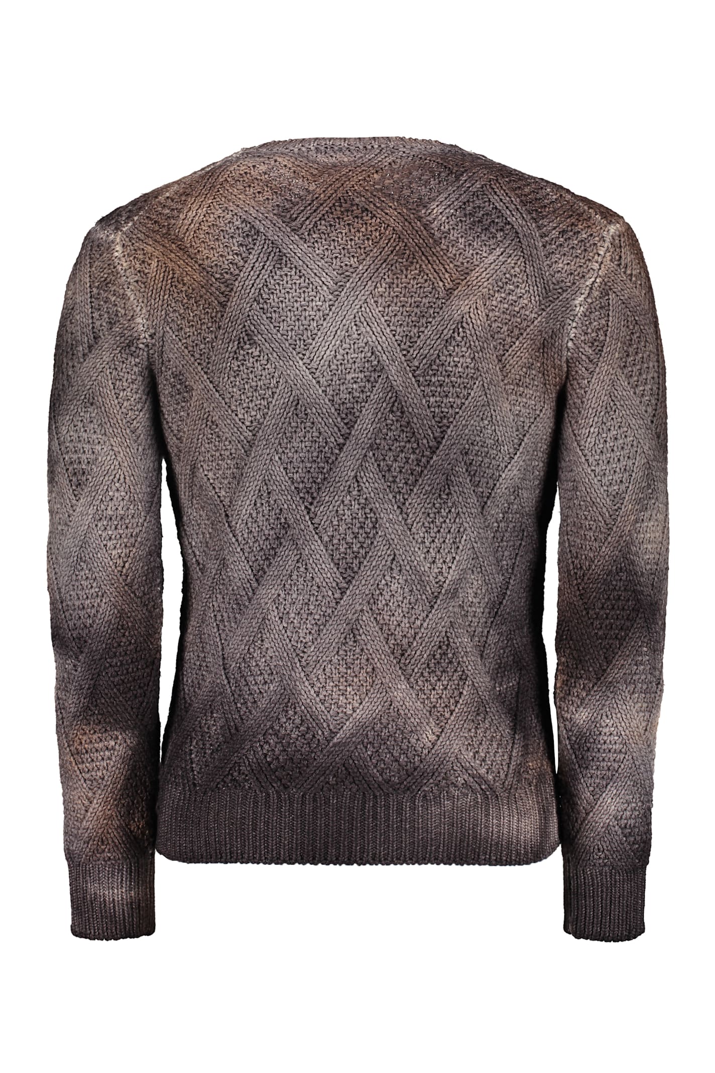 Moorer Tie-dye Effect Long-sleeve Sweater In Brown