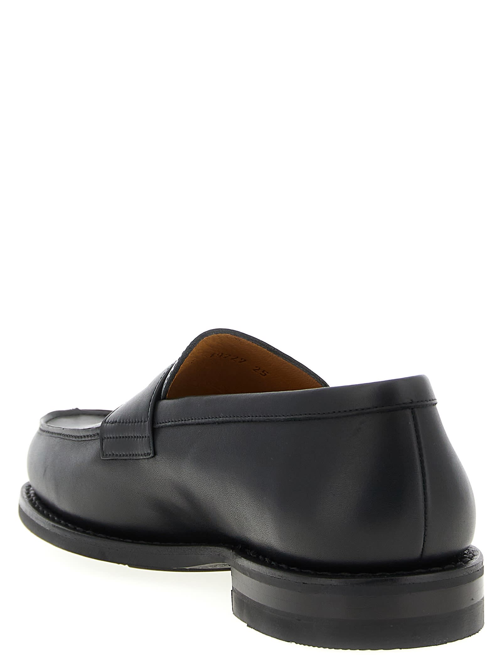 Paraboot Round Toe Loafers Featuring Penny Strap In Black