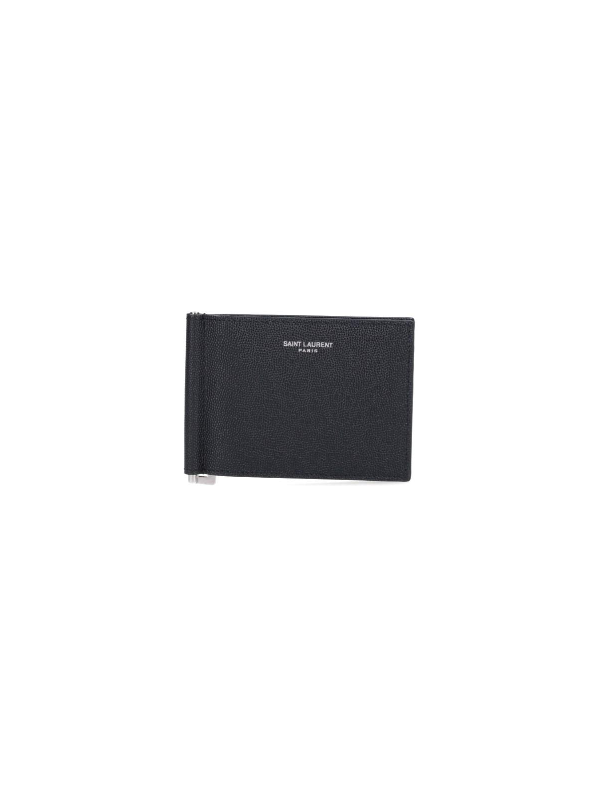 Shop Saint Laurent Money Holder Wallets In Nero