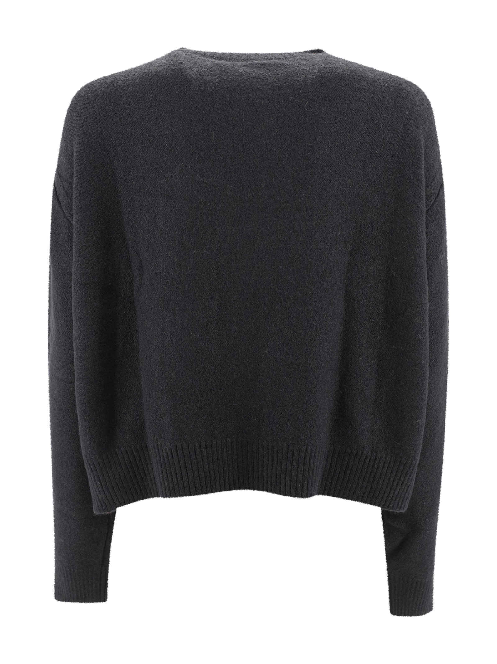 Shop Philosophy Di Lorenzo Serafini Logo-embroidered Cropped Jumper In Black