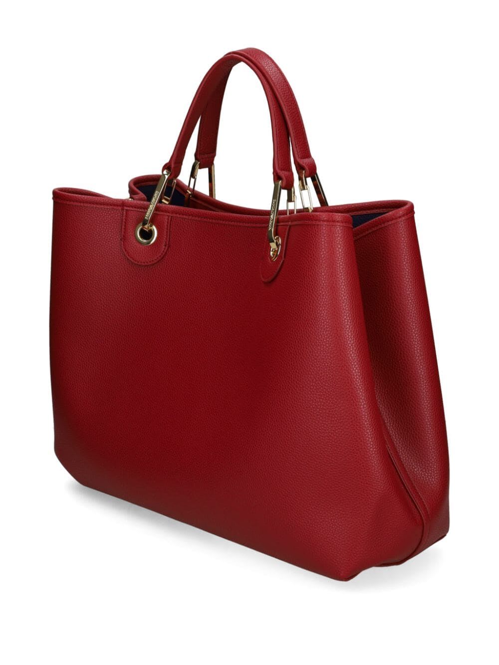 Shop Emporio Armani Shopping Bag In Wine Storm