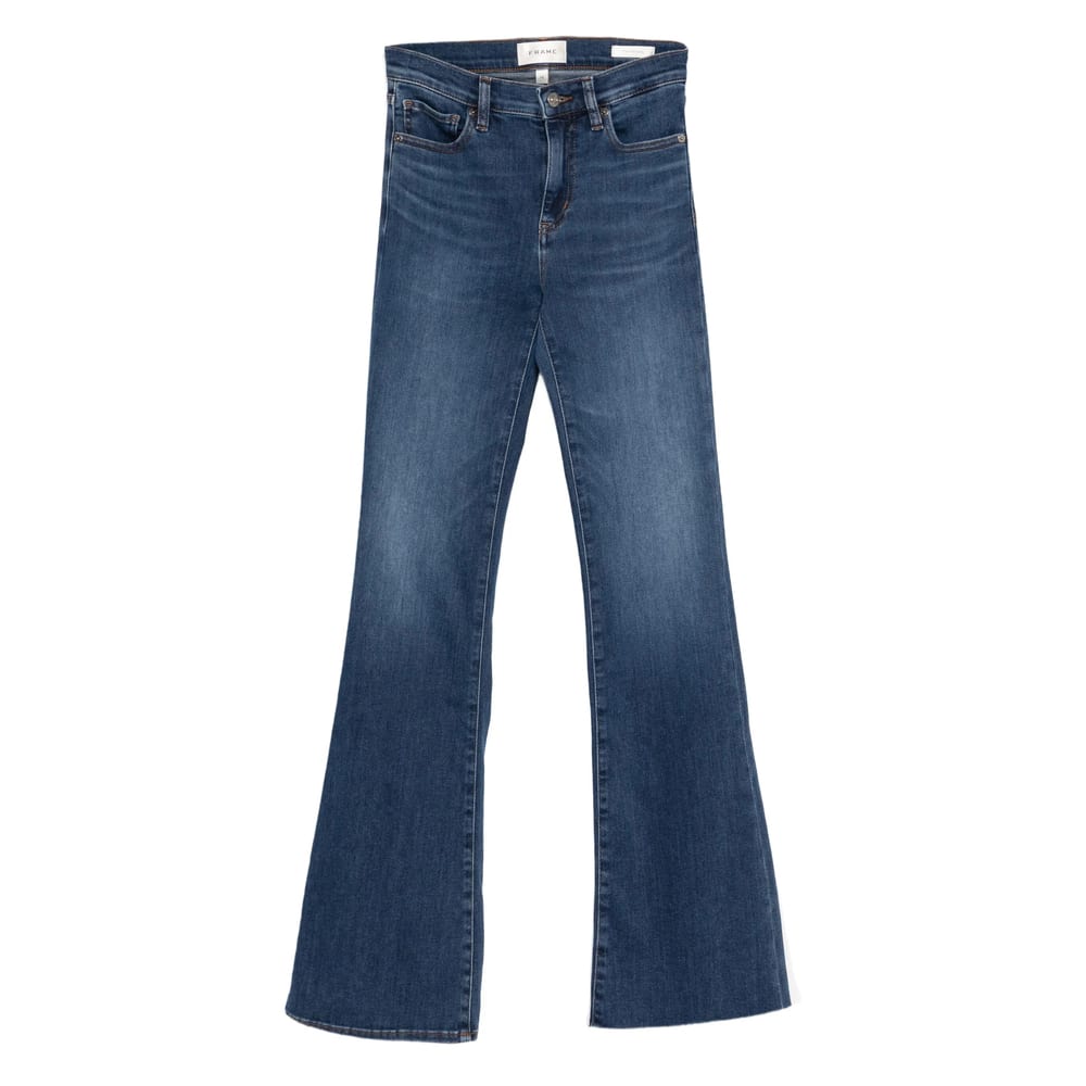 Frame Le Pixie High Flare Jeans In Blue