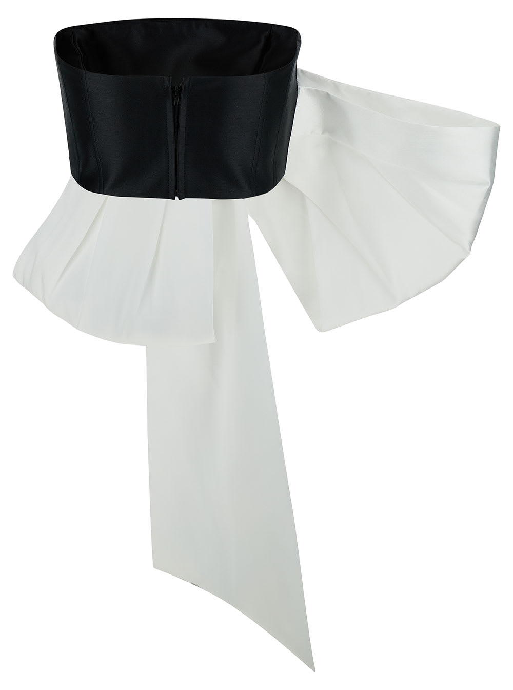 Shop Solace London Nadina Black And White Top With Bow Detail In Silk Woman