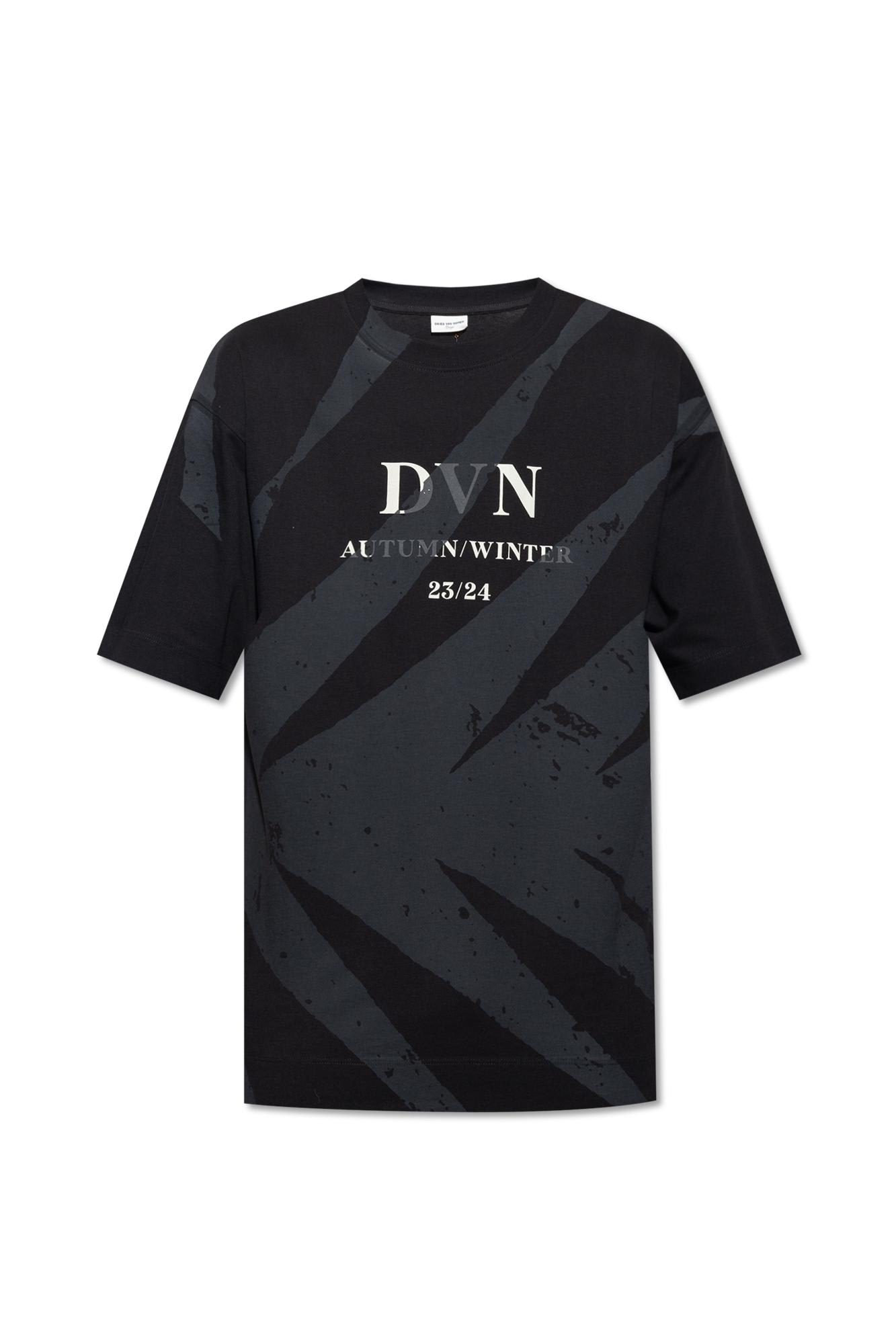 Shop Dries Van Noten Printed T-shirt In Black