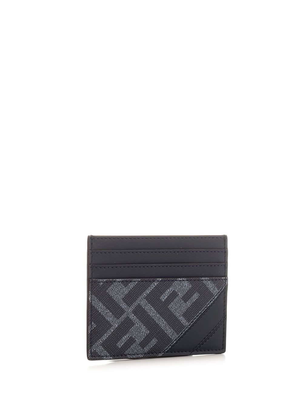 Shop Fendi Diagonal Card Holder In Blue