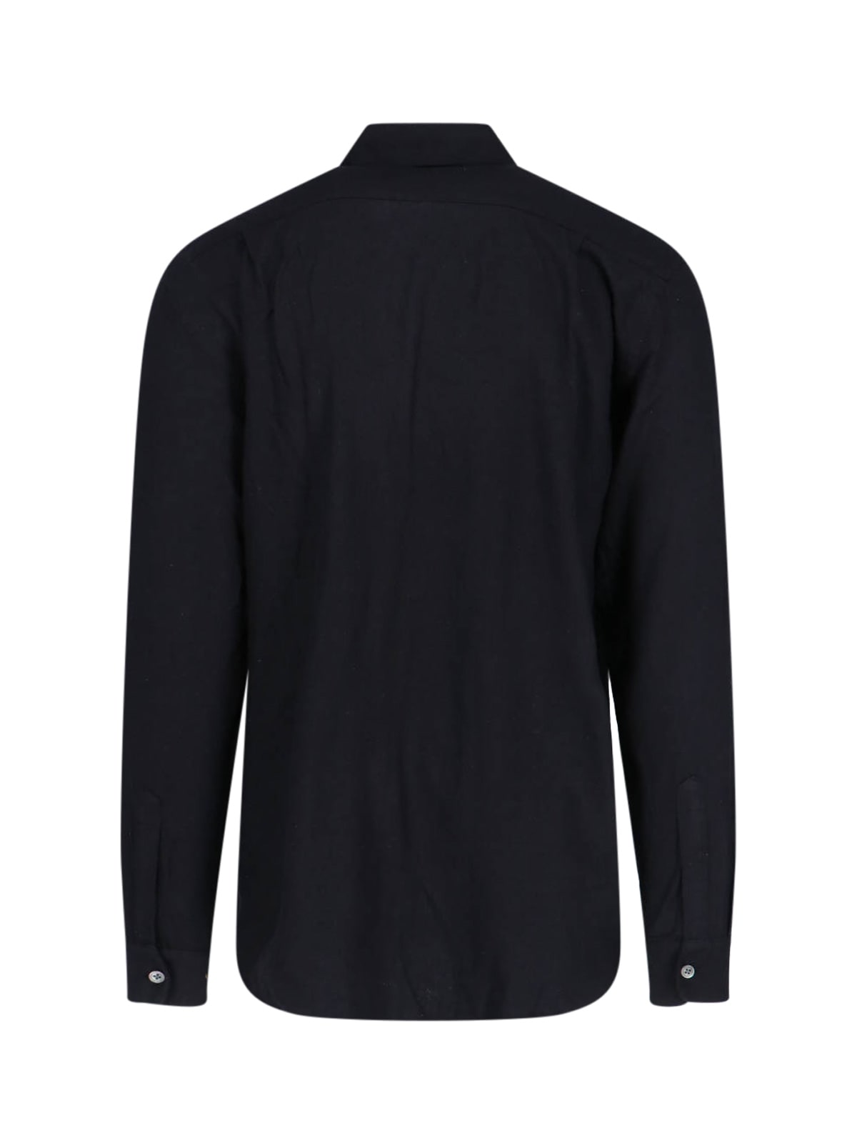 Our Legacy Classic Black Silk Shirt With Contrasting Button Closure In Black