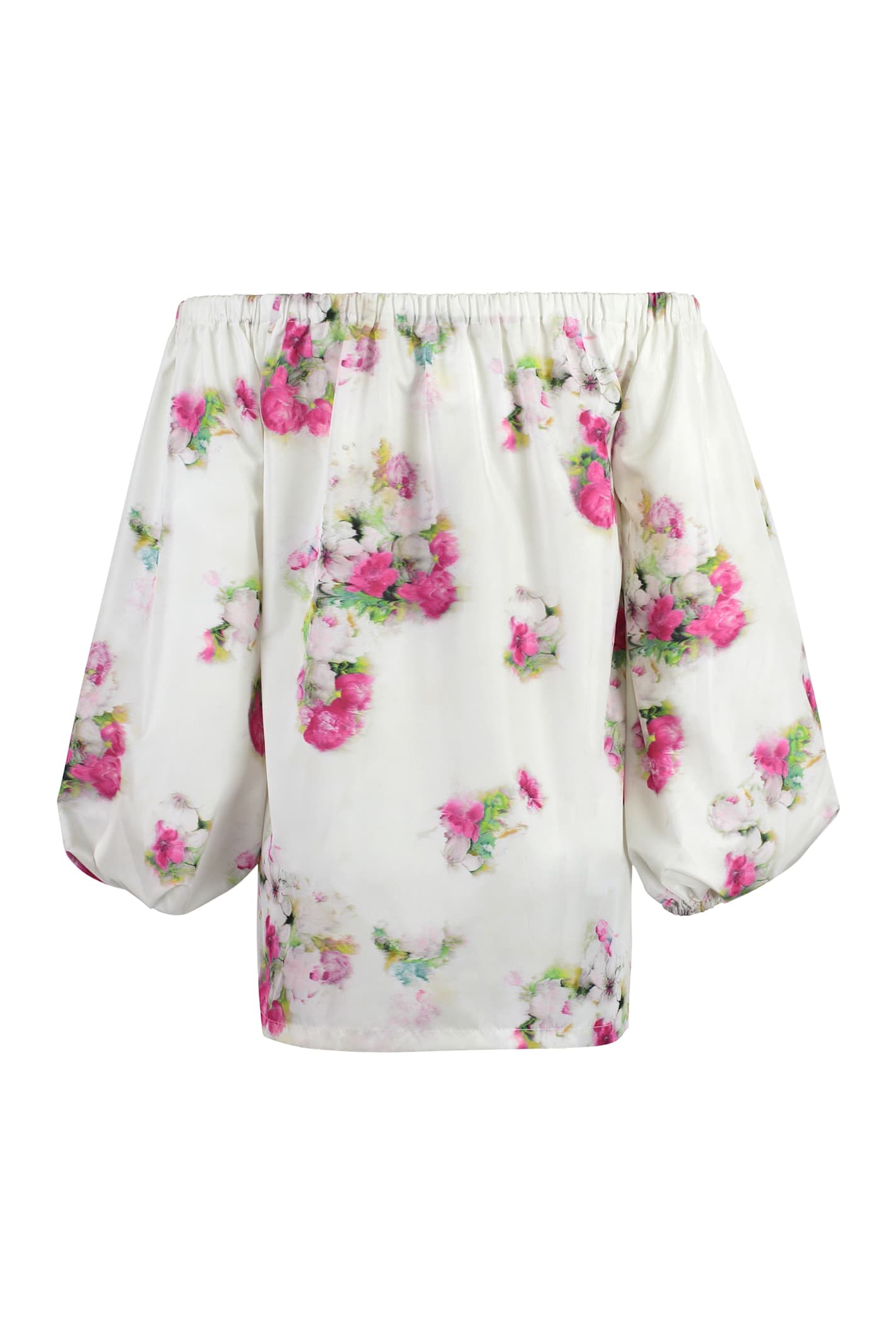 Max Mara Women's Zigrino Printed Blouse Top In White