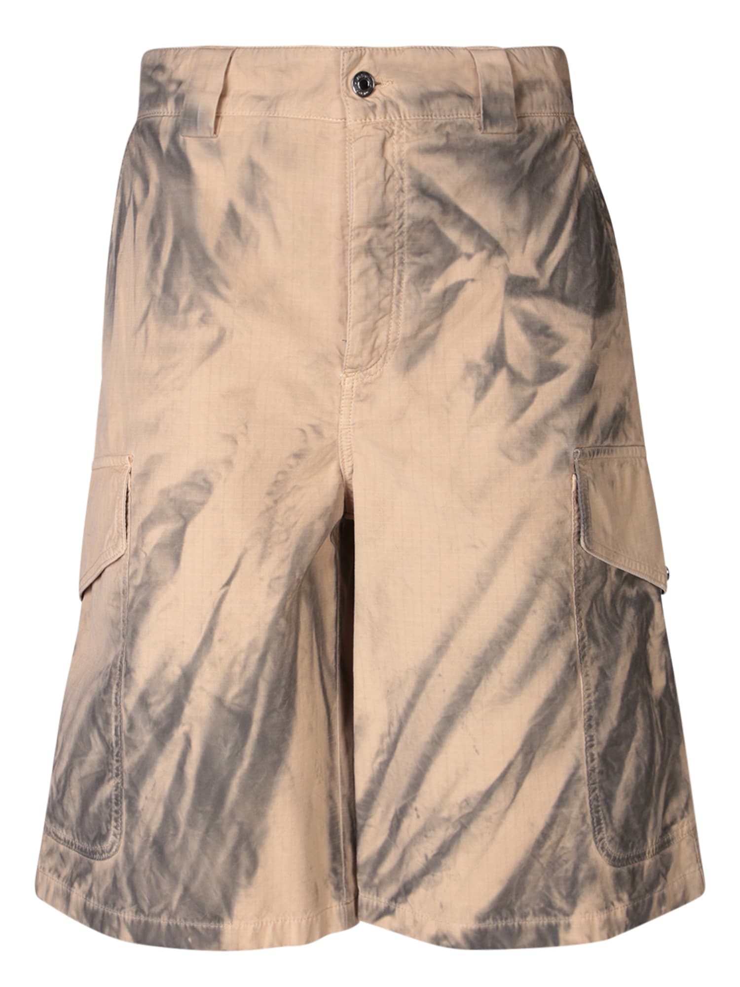 Msgm Cotton Bermuda Shorts In Beige