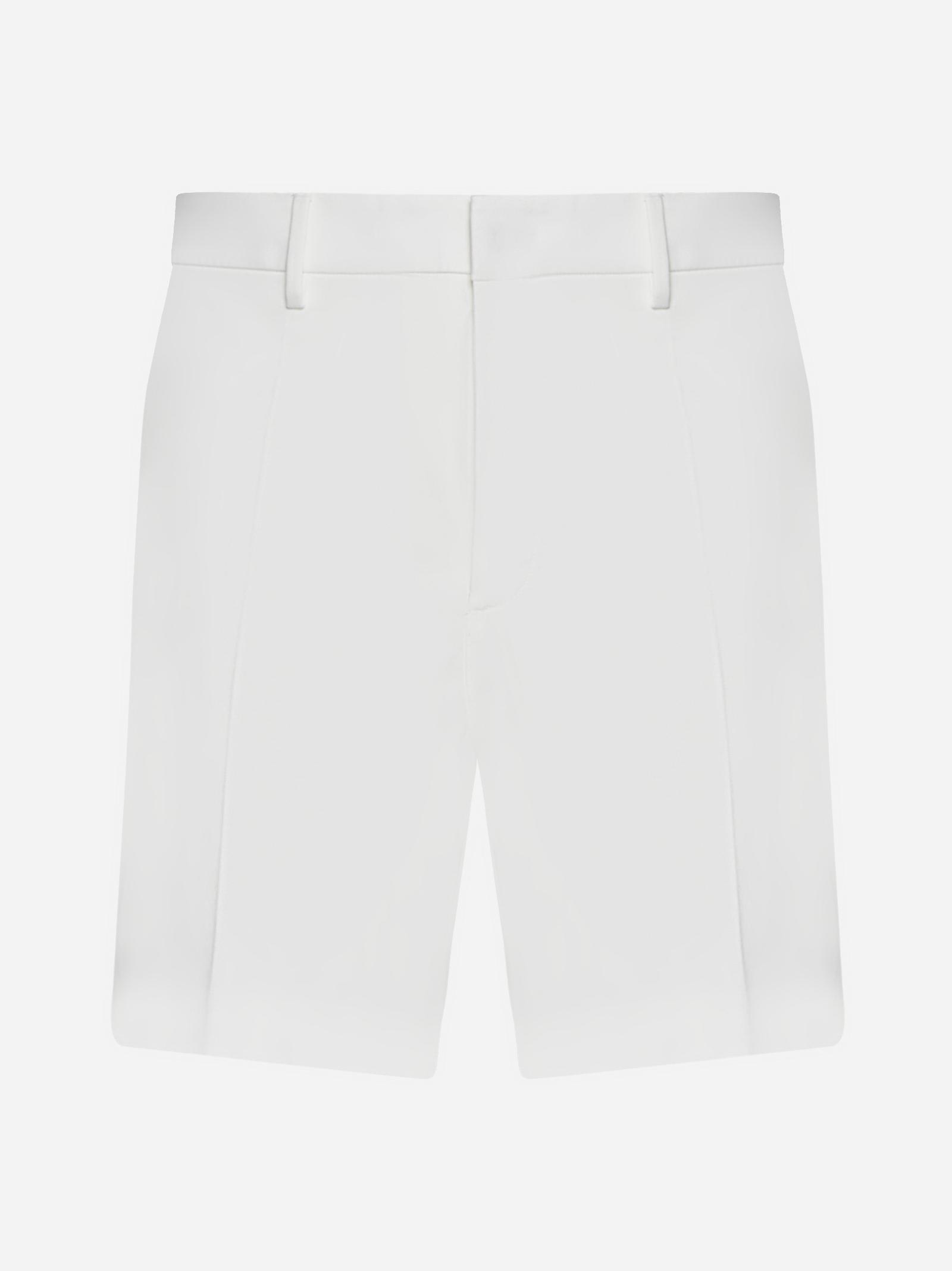 Shop Valentino Cotton Shorts In Bianco