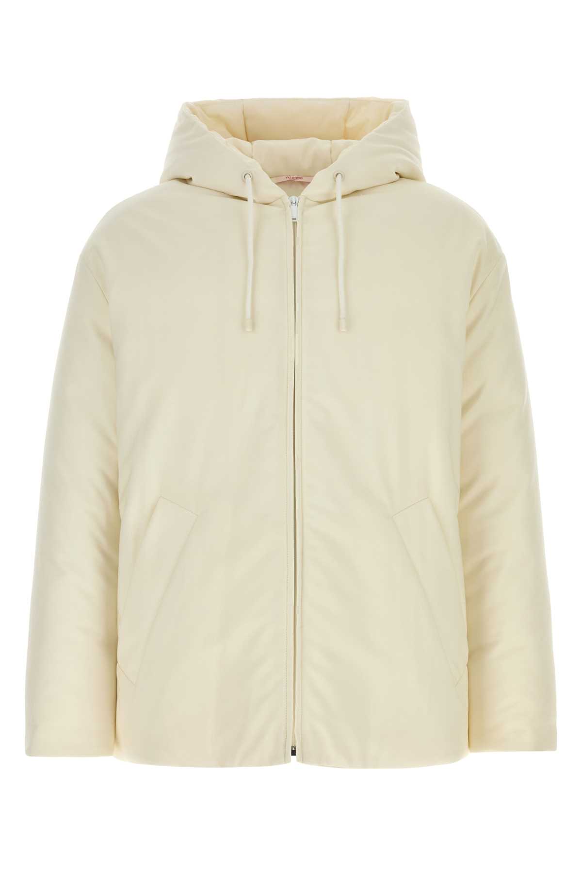 Shop Valentino Ivory Wool Blend Padded Jacket In Icecream